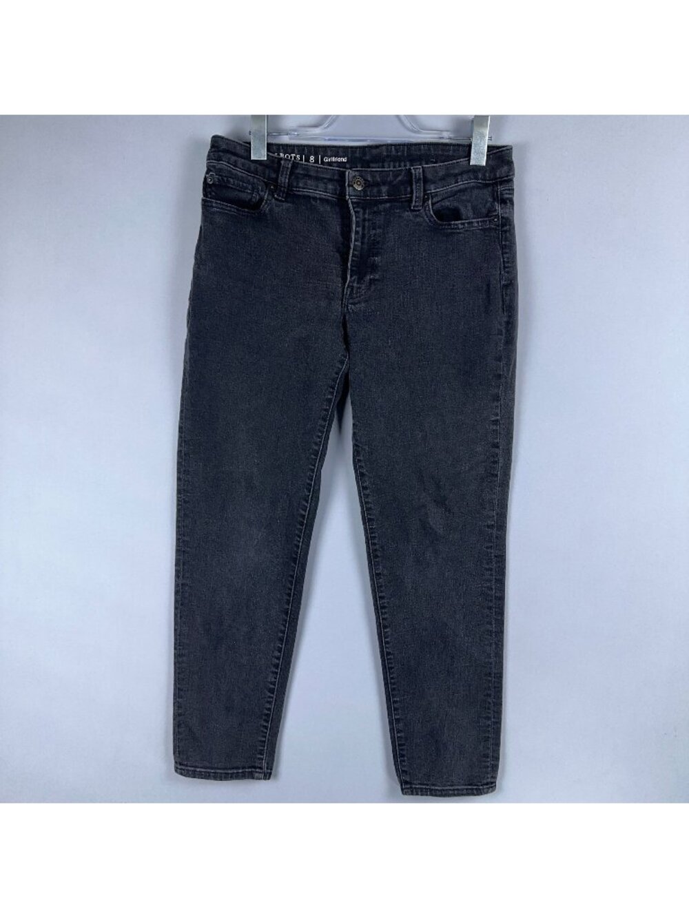 Talbots Girlfriend Jeans Denim Size 8 Stretch Mid-Rise Casual Style Black